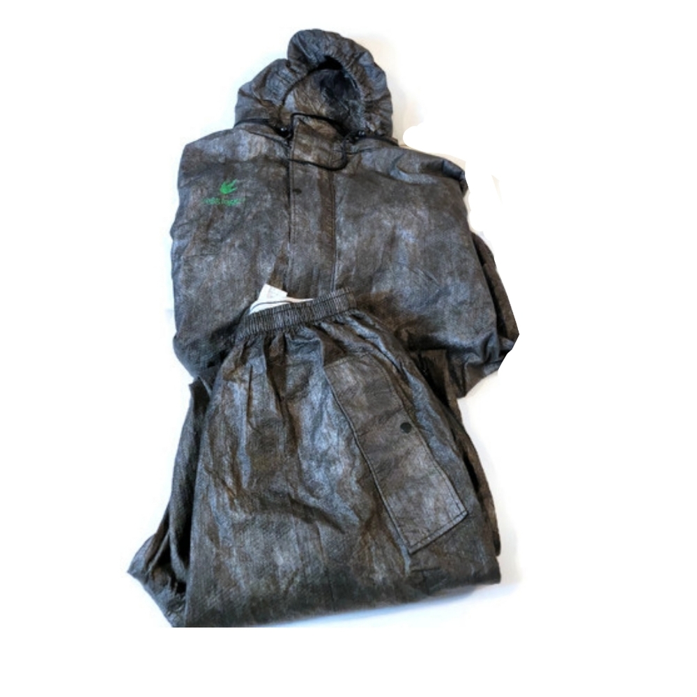 Unisex Size Medium Frogg Toggs Gray Waterproof Hooded Rain Suit